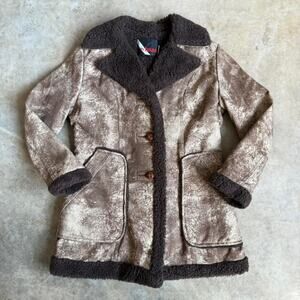 Vintage Brown Sherpa Coat Size Small